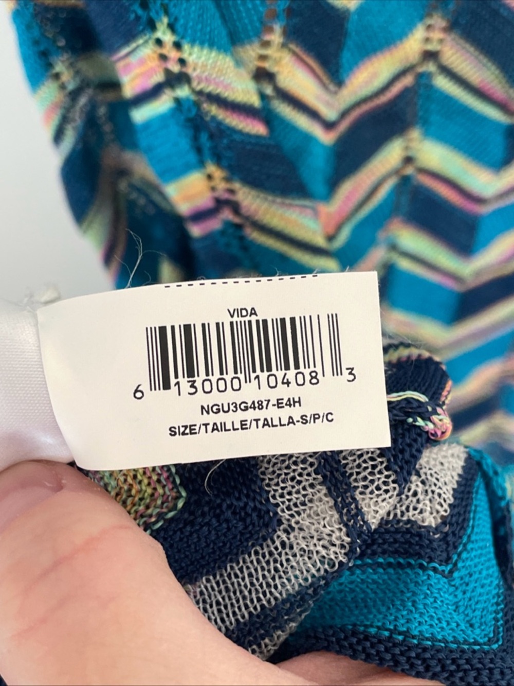 Bcbgmaxazria Women’s Vida Chevron Skirt Blue/green Size Small - Picture 7 of 7
